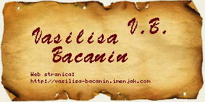 Vasilisa Bačanin vizit kartica